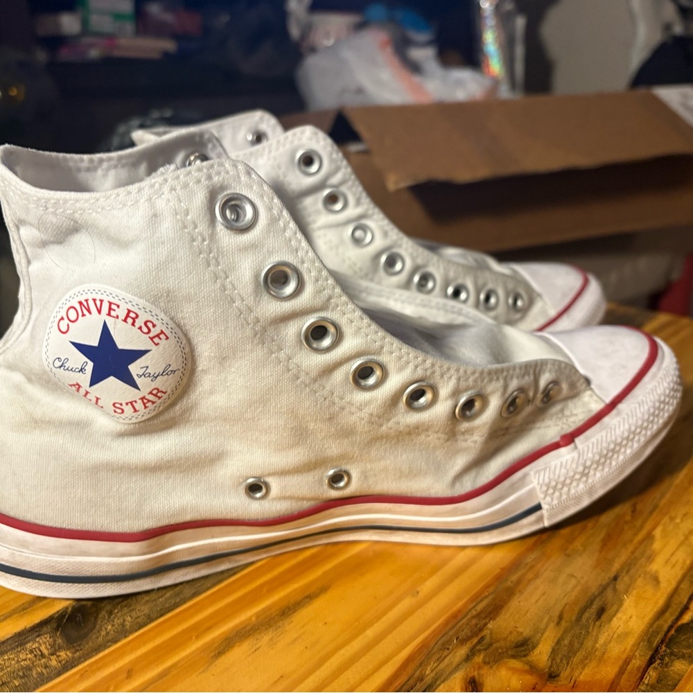 Converse Kids White High-Top Sneakers - Picture 3 of 11